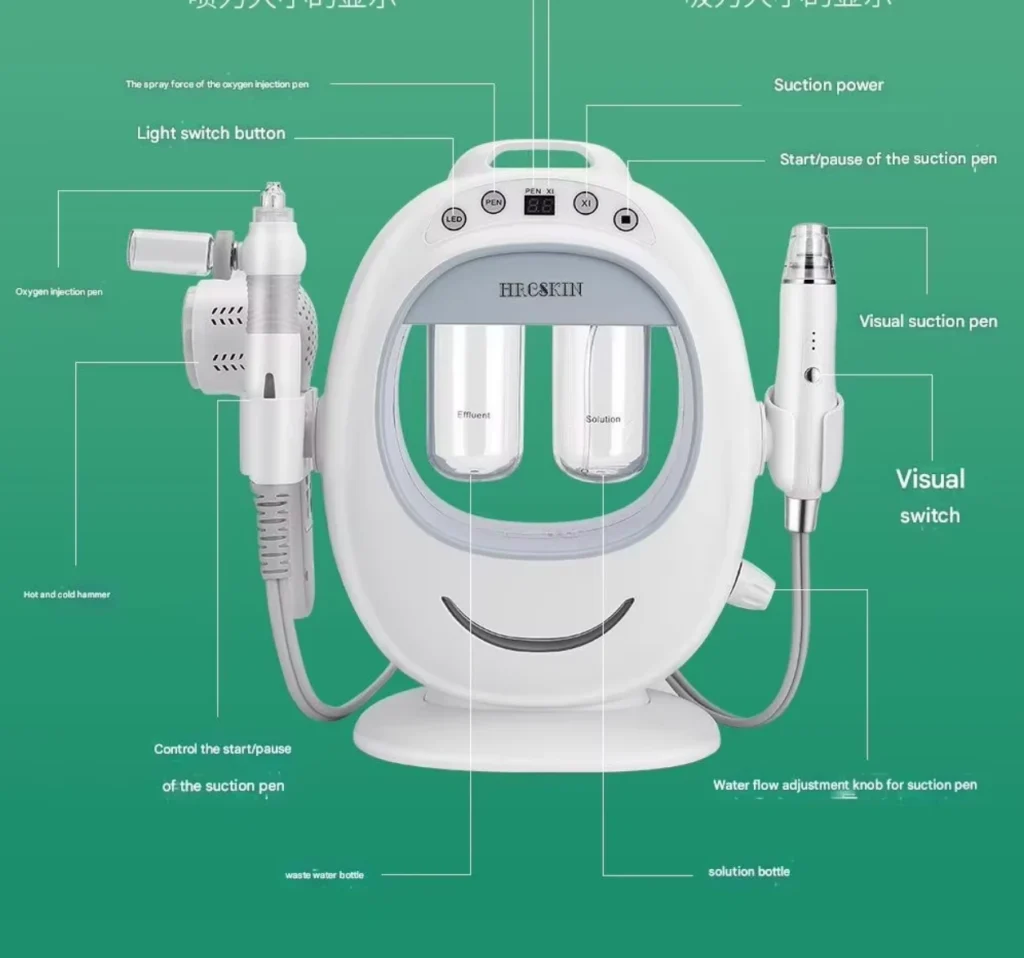 Oxygen Injection & Vacuum Facial Machine on white background, front view