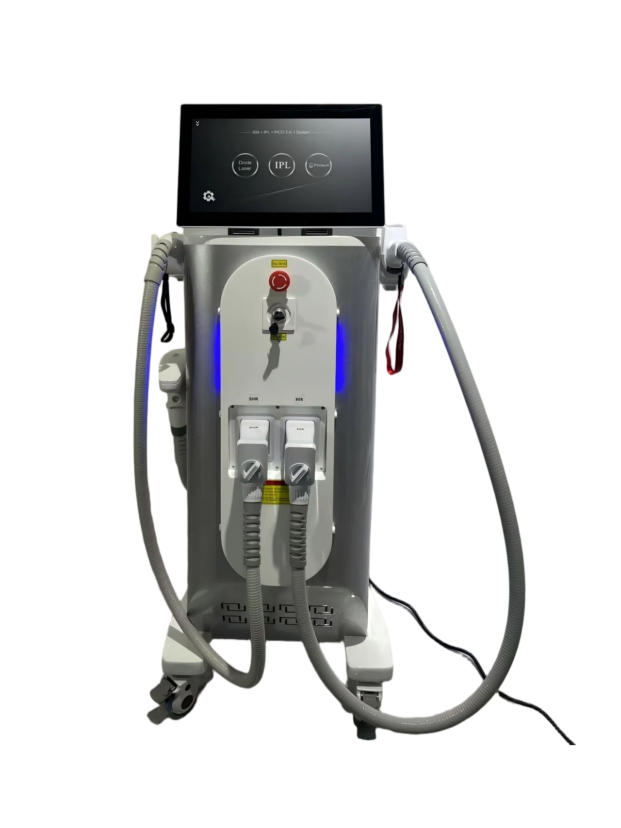 3-in-1 Diode Laser, IPL & Picosecond Machine on white background, front view