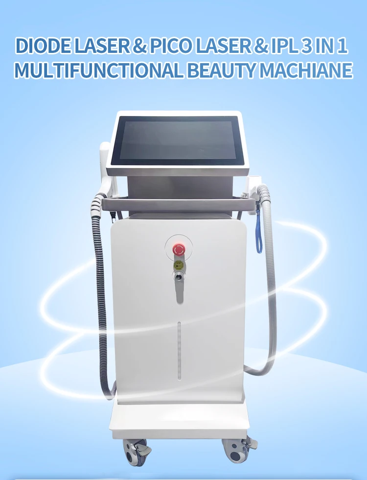 3-in-1 Diode, Picosecond & IPL Laser Machine – Dual Screen application reference
